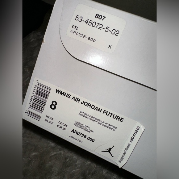 NWB women's air jordan future bordeaux phantom sz 8 athletic basketball shoes - Picture 10 of 10